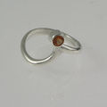 Silver and Orange Sapphire Ring