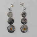 Silver and citrine earrings