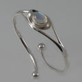 Silver bangle with Moonstone