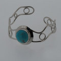 Silver and turquoise bangle