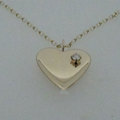 Heart shaped gold diamond necklace