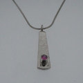 Silver and pink sapphire necklace