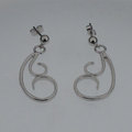Celtic whirl silver earrings