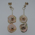 9ct Keshi pearl dropper earrings 