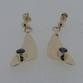 Sapphire 9ct yellow gold earrings
