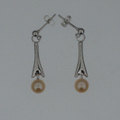 Silver cultured pearl earrings