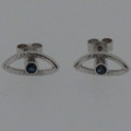 Sapphire 9ct white gold earrings