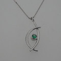 9ct white gold and emerald necklace