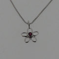 9ct flower ruby necklace