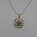 9ct diamond flower necklace