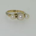 Gold pearl engagement ring