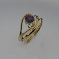Bespoke amethyst engagement ring fitted wedding ring