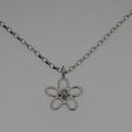 9ct white gold flower necklace
