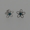 silver blue topaz earrings