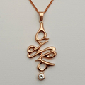 9ct and diamond rose gold necklace 4Omm length