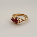 Marquise cut ruby gold ring