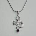Celtic swirls and amethyst necklace