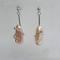 Baroque cultured pearl gold earrings