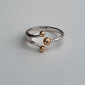 Silver gold bead ring
