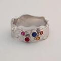 Free form ring with family birthstones