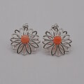 Silver coral dropper earrings