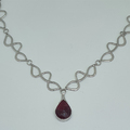 Sapphire Silver double wave necklace