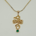9ct Celtic swirl emerald necklace