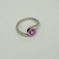 Platinum and pink sapphire ring