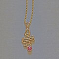 9ct gold ruby necklace