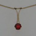 9ct yellow gold fire opal necklace