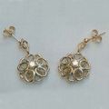 Double flower diamond earrings