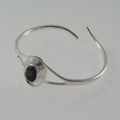 Amethyst and silver bangle