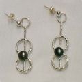 Silver earrings pearl earrings