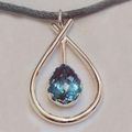 Silver and blue topaz necklace