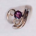 Silver amethyst engagement ring and fitted wedding ring 