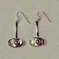 Silver grey cultured pearl earrings