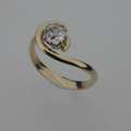 Diamond gold swirl ring