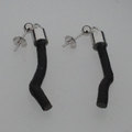 Black coral and silver earrings