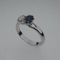 Gold, sapphire and diamond engagement ring