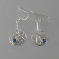 Silver blue topaz earrings
