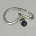 Silver and sapphire ring