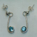 Blue topaz silver earrings