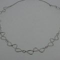 Double wave silver necklace