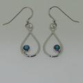 Blue topaz silver halter earrings