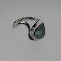 Silver emerald dress ring