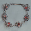 Coral and silver bracelet