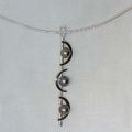 Crescent theme silver necklace