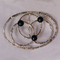 Silver and cultured pearl brooch