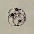 Reticulated texture silver circles brooch