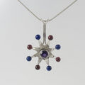 Amethyst necklace with sodalite garnet beads
